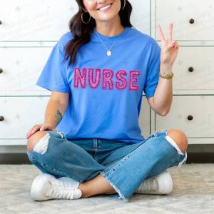 NURSE - FAUX SEQUIN - DTF TRANSFER