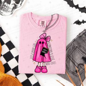 COQUETTE JUST A SPOOKY GIRL WHO LOVES JESUS & HALLOWEEN - DTF TRANSFER