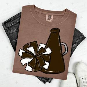 POMPOM & MEGAPHONE - BROWN - DTF TRANSFER