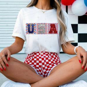 USA - FAUX SEQUIN/FAUX EMBROIDERY - DTF TRANSFER