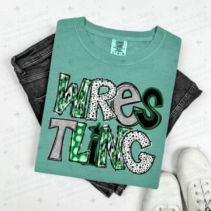 WRESTLING - GREEN/SILVER/BLACK - DTF TRANSFER