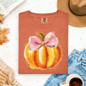 COQUETTE BRUSH STROKE PUMPKIN - DTF TRANSFER