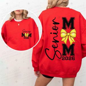 COQUETTE SOFTBALL SENIOR MOM 2026 - FRONT+BACK - DTF TRANSFER
