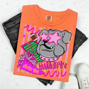 BULLDOGS - FAUX GLITTER/SEQUIN - DTF TRANSFER