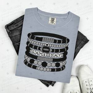GAME DAY BRACELETS - GREY/BLACK - DTF TRANSFER