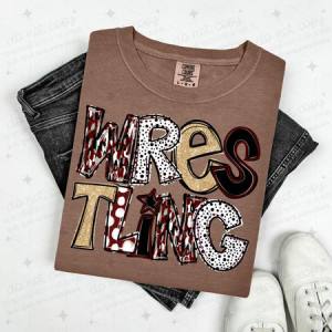 WRESTLING - MAROON/GOLD/BLACK - DTF TRANSFER