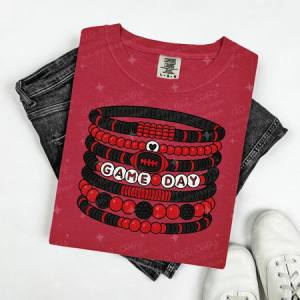GAME DAY BRACELETS - RED/BLACK - DTF TRANSFER