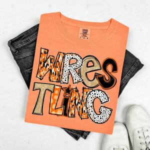 WRESTLING - ORANGE/GOLD/BLACK - DTF TRANSFER