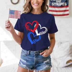 RED WHITE BLUE HEARTS - DTF TRANSFER