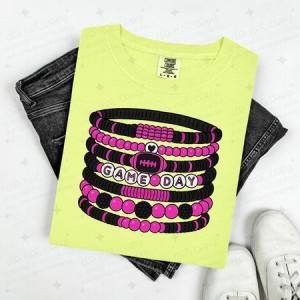 GAME DAY BRACELETS - PINK/BLACK - DTF TRANSFER