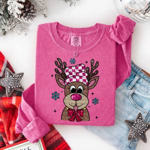 COQUETTE REINDEER - FAUX GLITTER - DTF TRANSFER