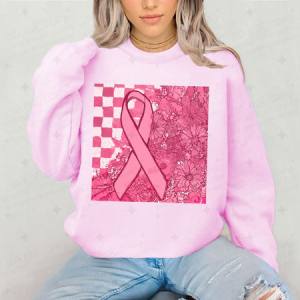 FLORAL BREAST CANCER AWARENESS - DTF TRANSFER