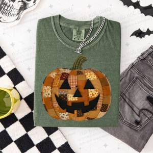 PATCHWORK JACK O LANTERN - DTF TRANSFER