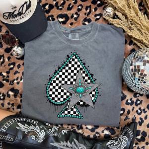 TURQUOISE SPADE AND STAR - DTF TRANSFER