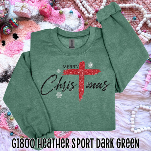MERRY CHRISTMAS W/ CROSS - DTF TRANSFER