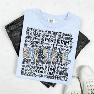 BASKETBALL - NAVY BLUE/COLUMBIA BLUE - DTF TRANSFER