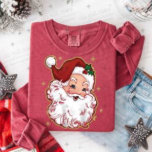 VINTAGE SANTA - FAUX GLITTER - DTF TRANSFER