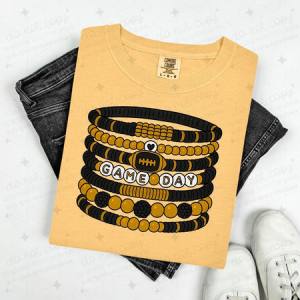 GAME DAY BRACELETS - GOLD/BLACK - DTF TRANSFER