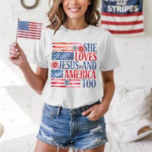 SHE LOVES JESUS AND AMERICA TOO - DTF TRANSFER