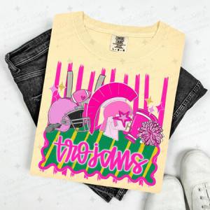 TROJANS - FAUX GLITTER - DTF TRANSFER