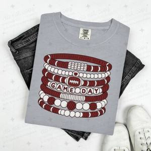 GAME DAY BRACELETS - MAROON/WHITE - DTF TRANSFER