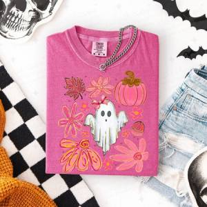 COQUETTE PINK GHOST DOODLE - DTF TRANSFER