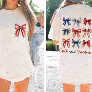 COQUETTE FAITH AND FREEDOM - FRONT+BACK - DTF TRANSFER