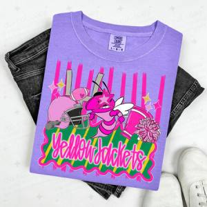 YELLOW JACKETS - FAUX GLITTER - DTF TRANSFER