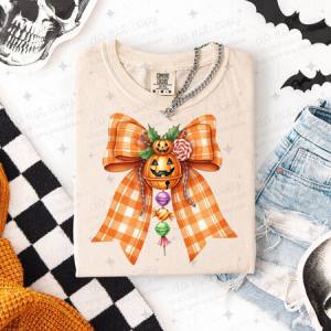 COQUETTE JACK O LANTERN CANDY BOW - DTF TRANSFER