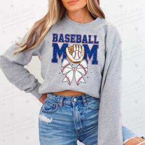 COQUETTE BASEBALL MOM - FAUX GLITTER - DTF TRANSFER