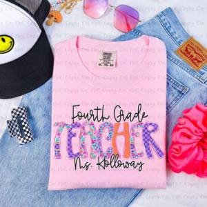 WILD PANSIES TEACHER WITH NAME - MOCKUP ONLY