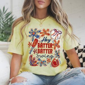 COQUETTE HEY BATTER BATTER SWING - FAUX GLITTER - DTF TRANSFER