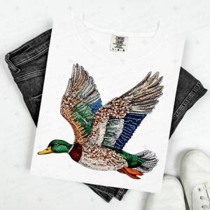 FLYING DUCK - FAUX RHINESTONES - DTF TRANSFER