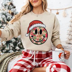 SANTA SMILEY FACE - DTF TRANSFER