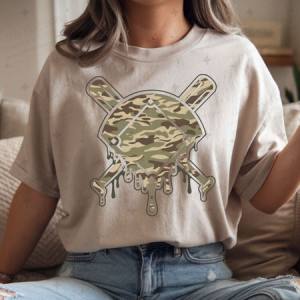 CAMO DRIPPY BASEBALL - DTF TRANSFER