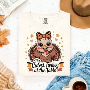 COQUETTE THE CUTEST TURKEY AT THE TABLE - DTF TRANSFER