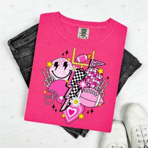 RETRO FOOTBALL - PINK - DTF TRANSFER