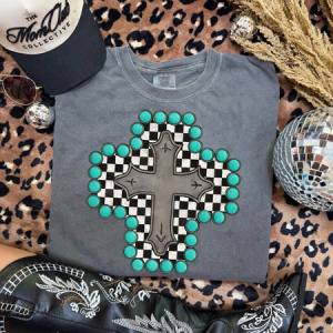 TURQUOISE CROSS - DTF TRANSFER