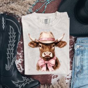 COQUETTE HIGHLAND COW - DTF TRANSFER