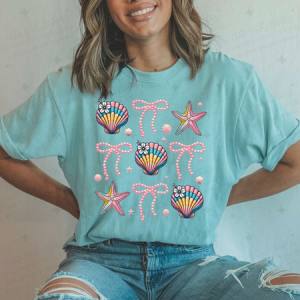 COQUETTE BOWS & CLAMS GRID - DTF TRANSFER