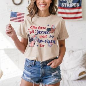 SHE LOVES JESUS AND AMERICA TOO - DTF TRANSFER