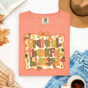 COQUETTE GRATEFUL THANKFUL BLESSED - DTF TRANSFER