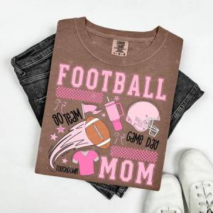 COQUETTE FOOTBALL MOM - BLACK TEXT - DTF TRANSFER