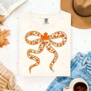 COQUETTE LEAF BOW - FAUX LACE - DTF TRANSFER