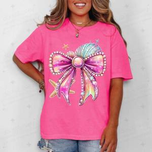 COQUETTE STARFISH & SEASHELL BOW - DTF TRANSFER