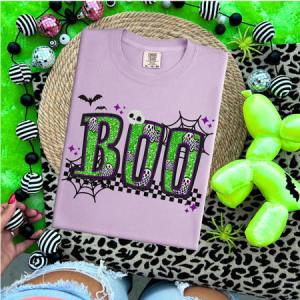 BOO - FAUX EMBROIDERY - DTF TRANSFER