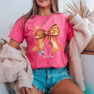 COQUETTE STETHOSCOPE - FAUX GLITTER - DTF TRANSFER