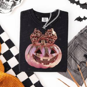 COQUETTE JACK O LANTERN - FAUX GLITTER - DTF TRANSFER