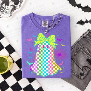 COQUETTE BRIGHT CHECKERED GHOST - DTF TRANSFER