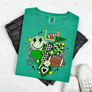 RETRO FOOTBALL - GREEN/BLACK - DTF TRANSFER